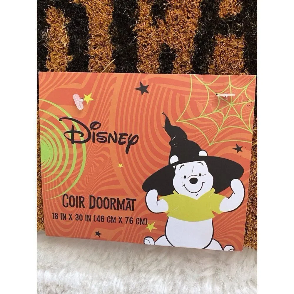Disney Winnie The Pooh Halloween Door Mat Coir 18 X 30” Trick Or‎ Treat NEW